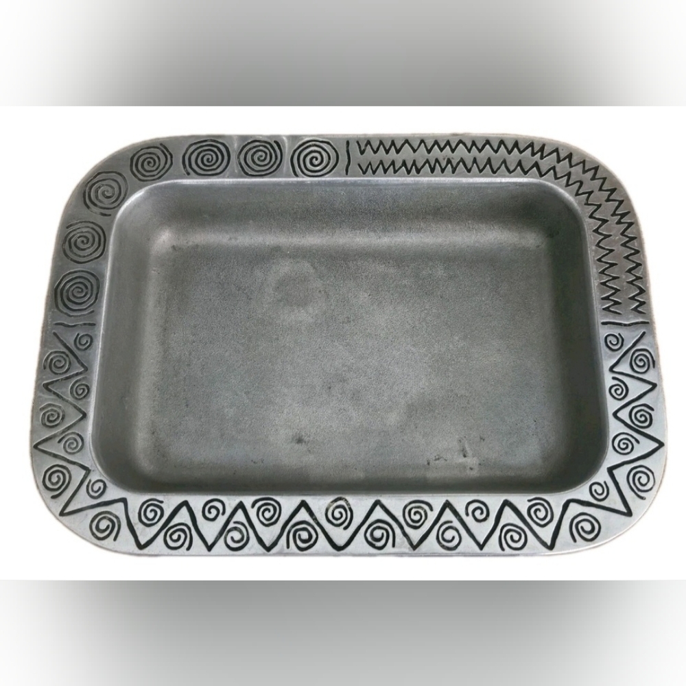 Wilton Armetale Rectangular 2 Qt Silver Baking Reggae Serving Pewter Tray Vtg